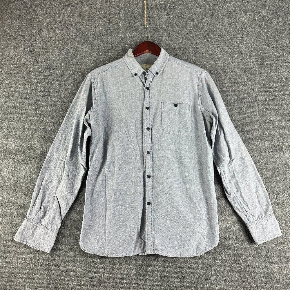 Colours Shirt Mens Medium Blue Chambray Organic Cotton Button Down Pocket